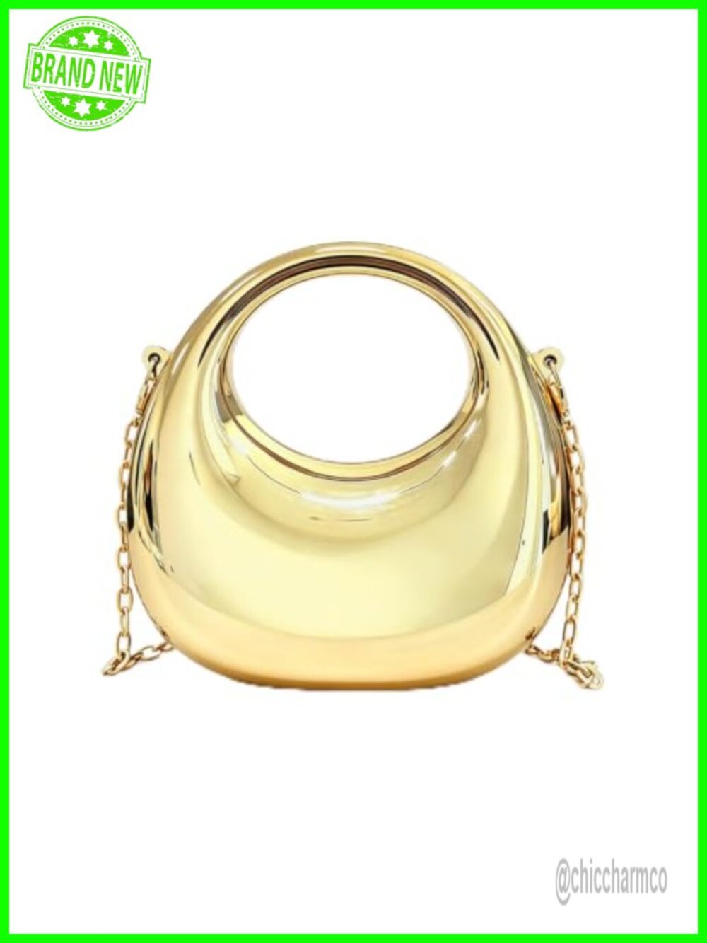 Acrylic Crescent Clutch Mini Crossbody Bag Detachable Chain Women's Evening